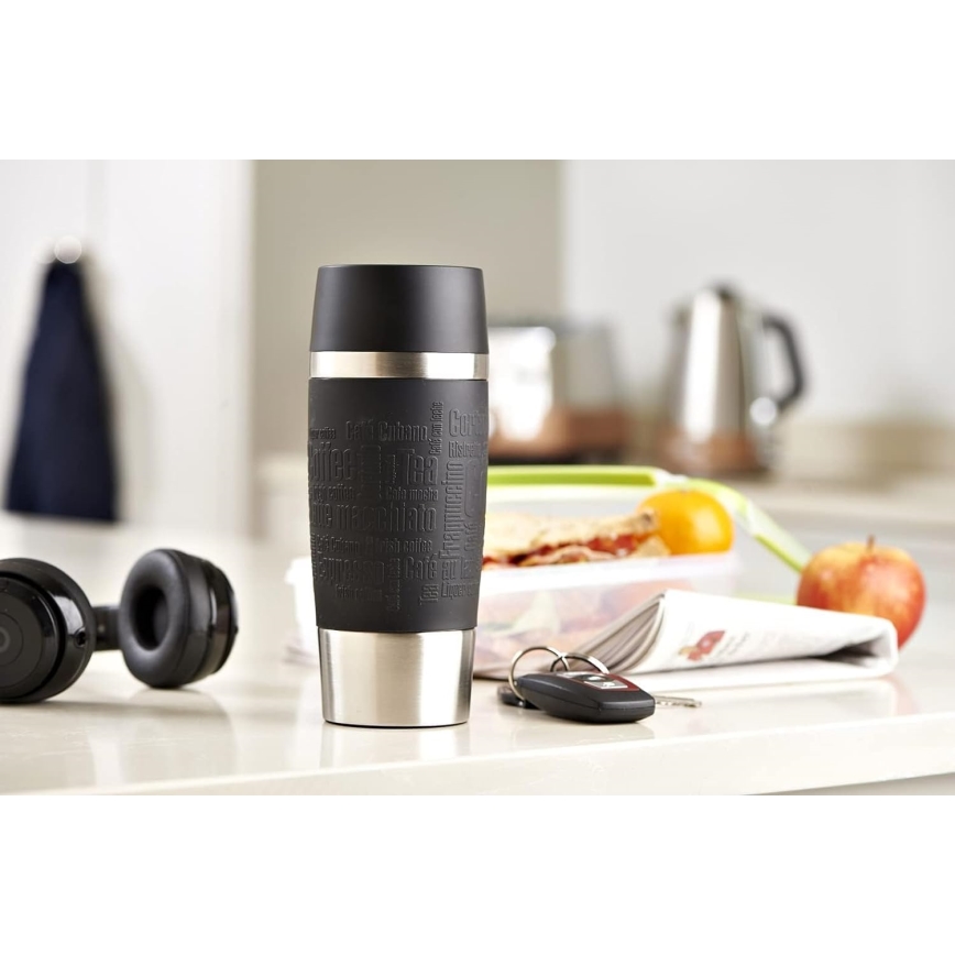 Tefal - Mug de voyage 360 ml TRAVEL MUG acier inoxydable/noir