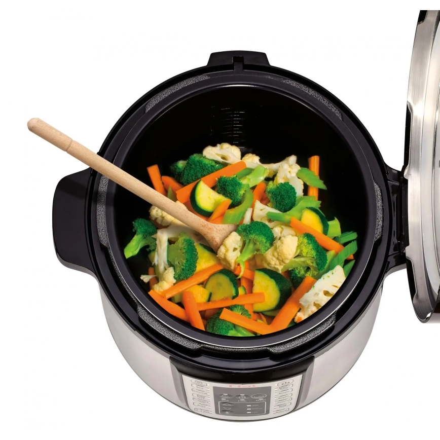 Tefal - Multifunktionaler elektrischer Schnellkochtopf ALL IN ONE POT 1100W/230V matt Chrom/schwarz
