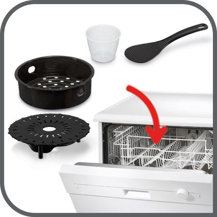 Tefal - Multifunktionaler elektrischer Schnellkochtopf ALL IN ONE POT 1100W/230V matt Chrom/schwarz