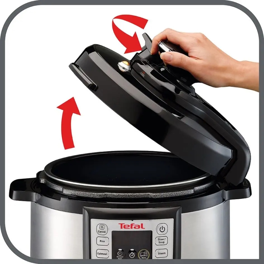 Tefal - Multifunktionaler elektrischer Schnellkochtopf ALL IN ONE POT 1100W/230V matt Chrom/schwarz