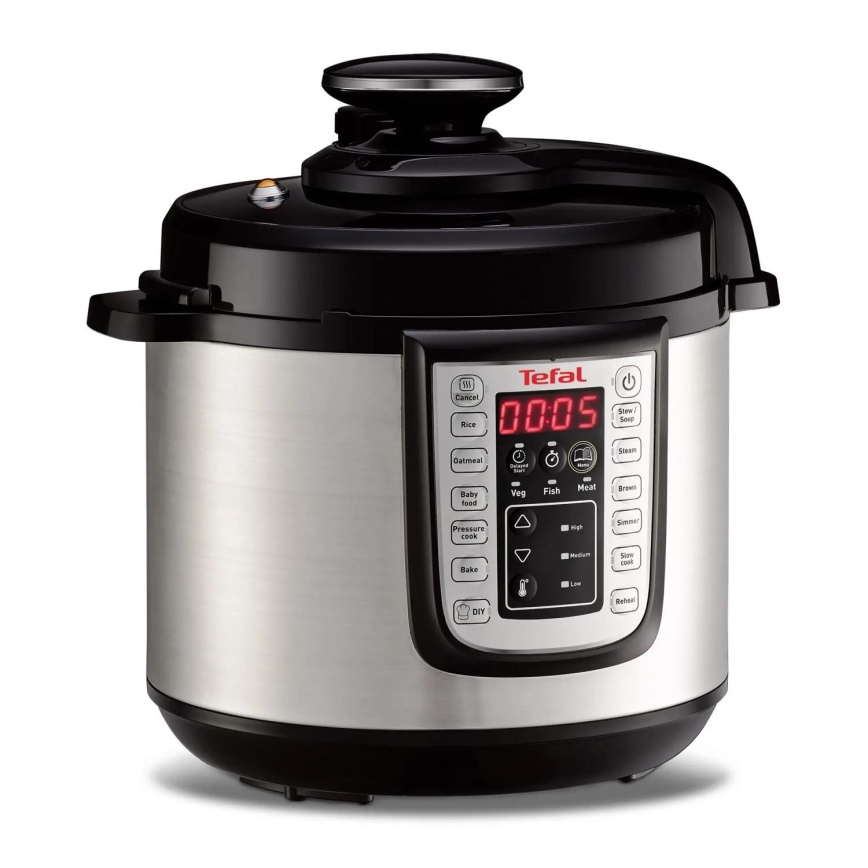 Tefal - Multifunktionaler elektrischer Schnellkochtopf ALL IN ONE POT 1100W/230V matt Chrom/schwarz