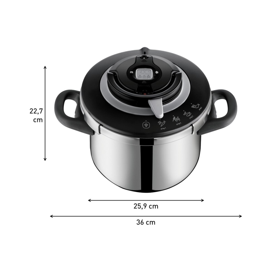 Tefal - Pentola a pressione 6 l CLIPSO+ CHEF in acciaio inox
