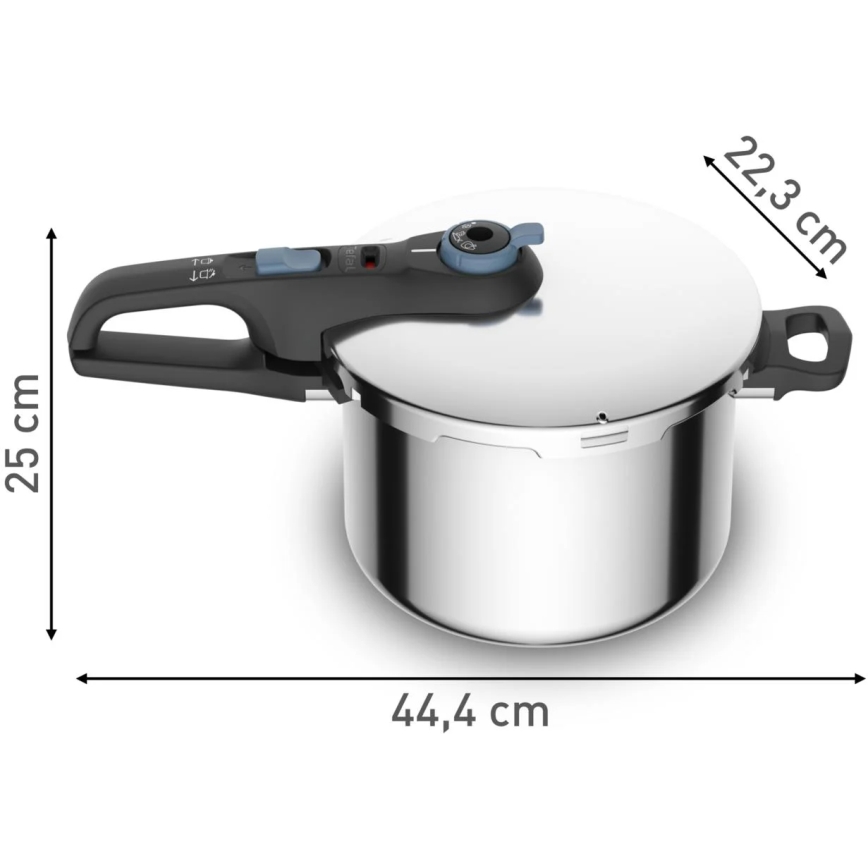 Tefal - Pentola a pressione 6 l SECURE TRENDY acciaio inossidabile