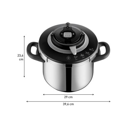 Tefal - Pentola a pressione 8 l CLIPSO+ CHEF in acciaio inox