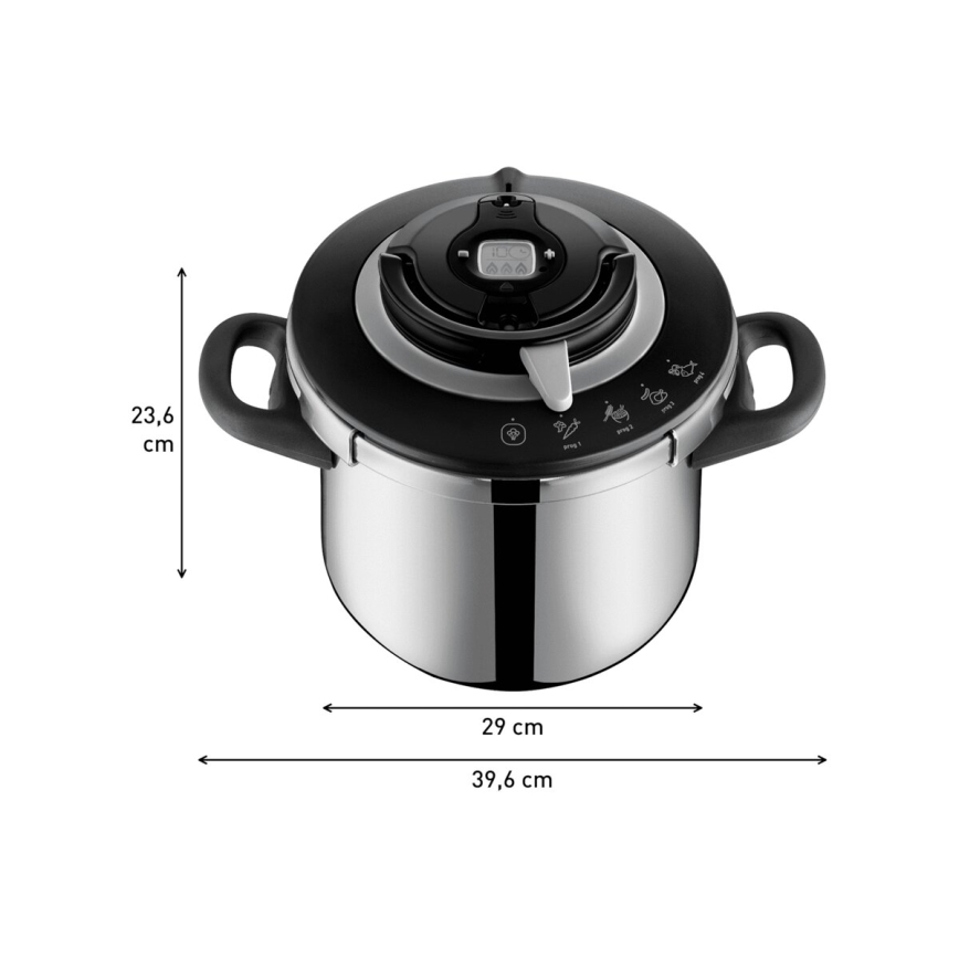 Tefal - Pentola a pressione 8 l CLIPSO+ CHEF in acciaio inox