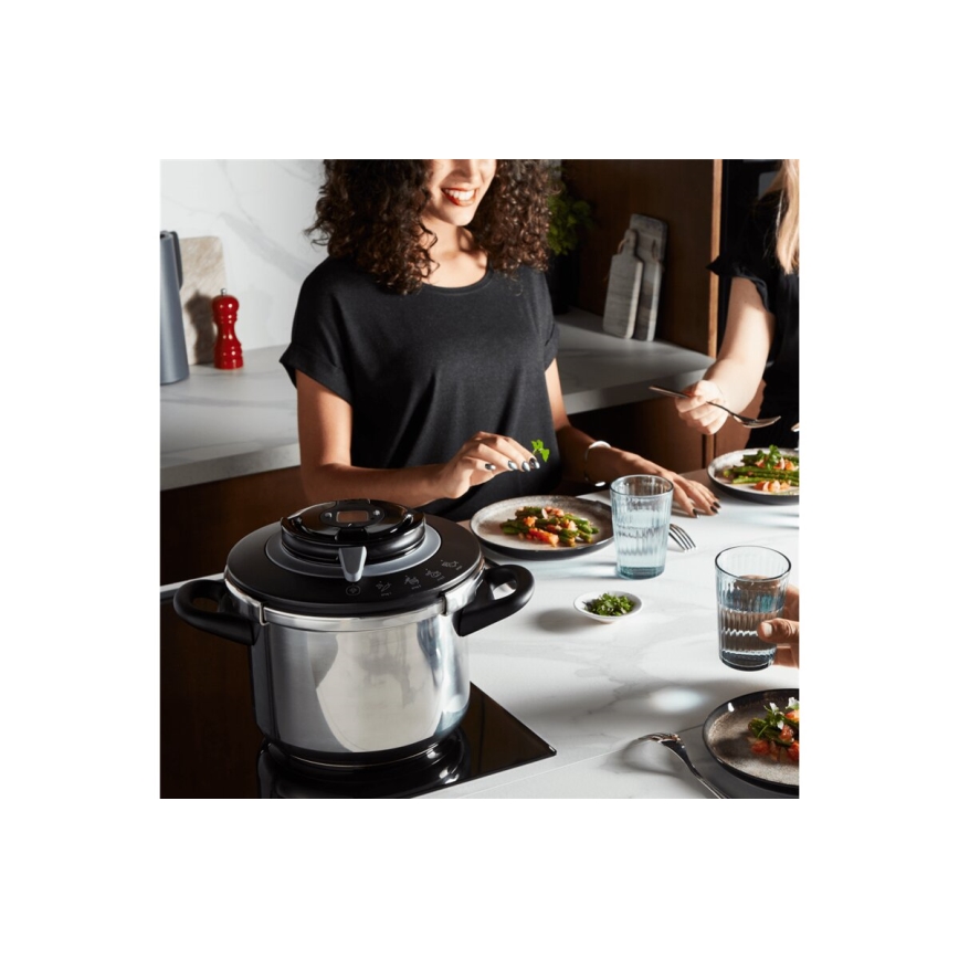 Tefal - Pentola a pressione da 6 l CLIPSO+ CHEF in acciaio inox