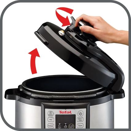 Tefal - Pentola a pressione elettrica multifunzione ALL IN ONE POT 1100W/230V cromo opaco/nero
