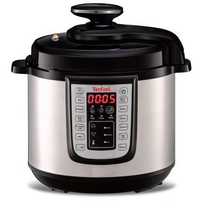 Tefal - Pentola a pressione elettrica multifunzione ALL IN ONE POT 1100W/230V cromo opaco/nero