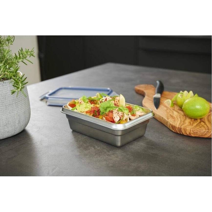 Tefal - Récipient alimentaire 0,8 l MSEAL STEEL bleu/acier inoxydable