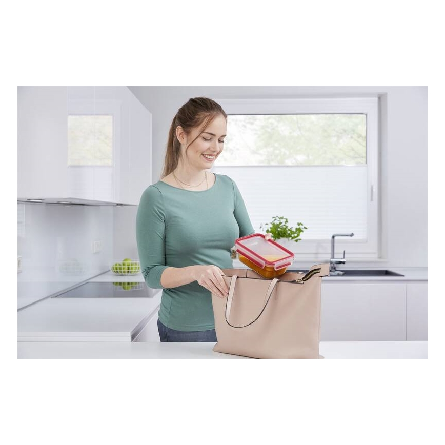 Tefal - Récipient alimentaire 0,85 l MSEAL GLASS rouge/verre