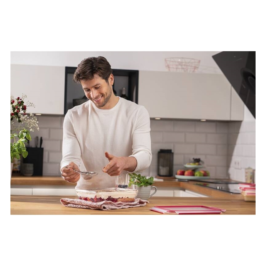 Tefal - Récipient alimentaire 2 l MSEAL GLASS rouge/verre