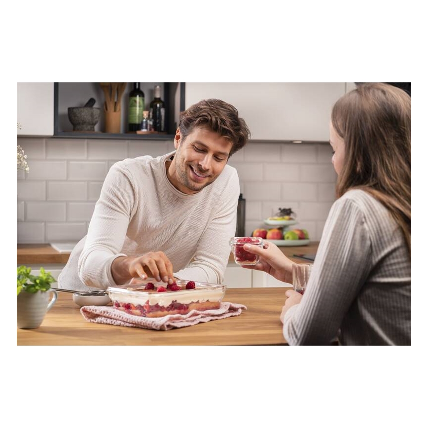 Tefal - Récipient alimentaire 2 l MSEAL GLASS rouge/verre