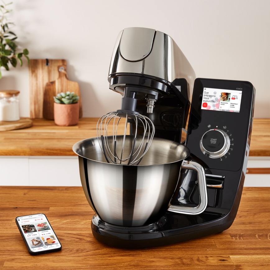 Tefal - Robot de cuisine avec balance intégrée I-COACH TOUCH 1200W/230V en acier inoxydable