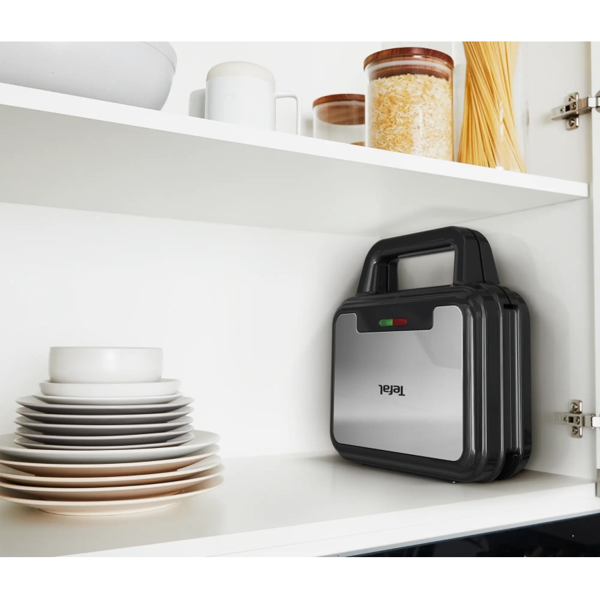 Tefal - Sandwichmaker ULTRA COMPACT 3in1 700W/230V schwarz/matt Chrom