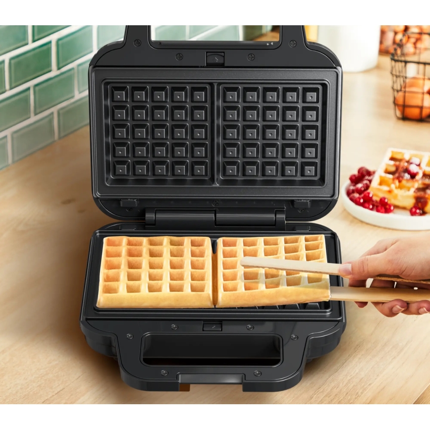 Tefal - Sandwichmaker ULTRA COMPACT 3in1 700W/230V schwarz/matt Chrom
