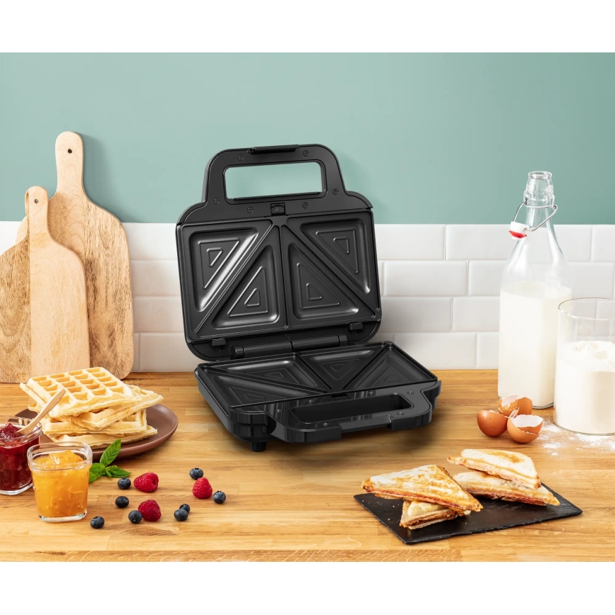Tefal - Sandwichmaker ULTRA COMPACT 3in1 700W/230V schwarz/matt Chrom