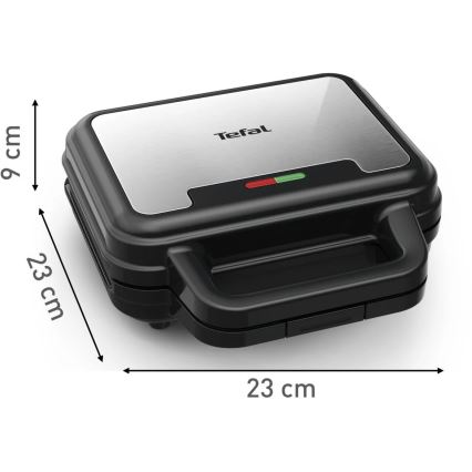 Tefal - Sandwichmaker ULTRA COMPACT 3in1 700W/230V schwarz/matt Chrom