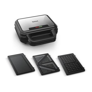 Tefal - Sandwichmaker ULTRA COMPACT 3in1 700W/230V schwarz/matt Chrom