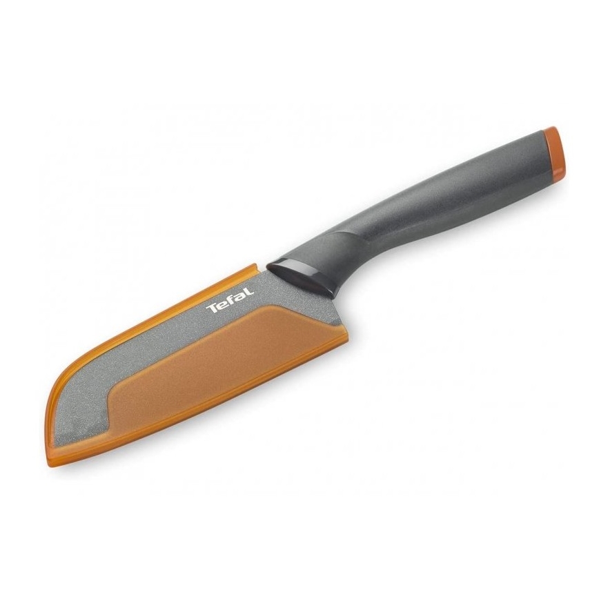 Tefal - Santokumesser aus rostfreiem Stahl FRESH KITCHEN 12 cm grau/orange