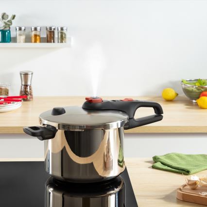 Tefal - Schnellkochtopf 6 l SECURE TRENDY + 5-teiliges Set INGENIO EMOTION