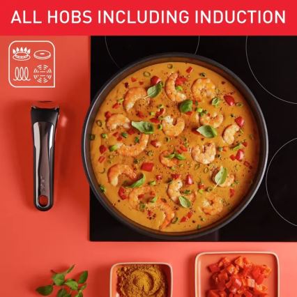 Tefal - Ensemble de 13 pièces de batterie de cuisine INGENIO PREFERENCE ON en acier inoxydable