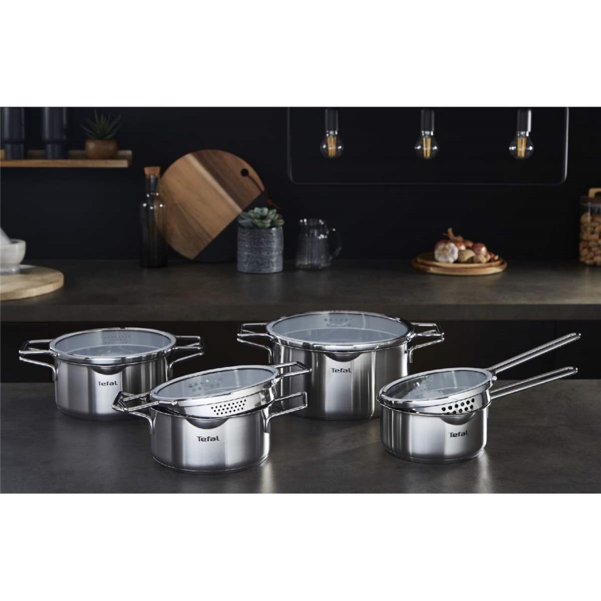Tefal - Set di 10 pentole NORDICA in acciaio inox