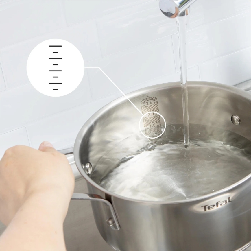 Tefal - Set di 3 pentole DELICIOUS in acciaio inox