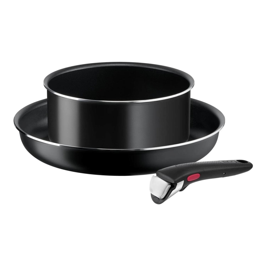 Tefal - Set di pentole 3 pezzi INGENIO EASY COOK & CLEAN NERO