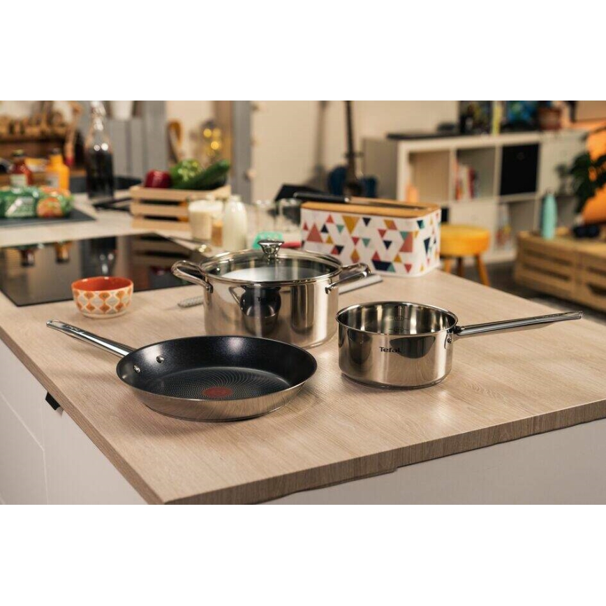 Tefal - Set di pentole 9 pz COOK EAT acciaio inossidabile