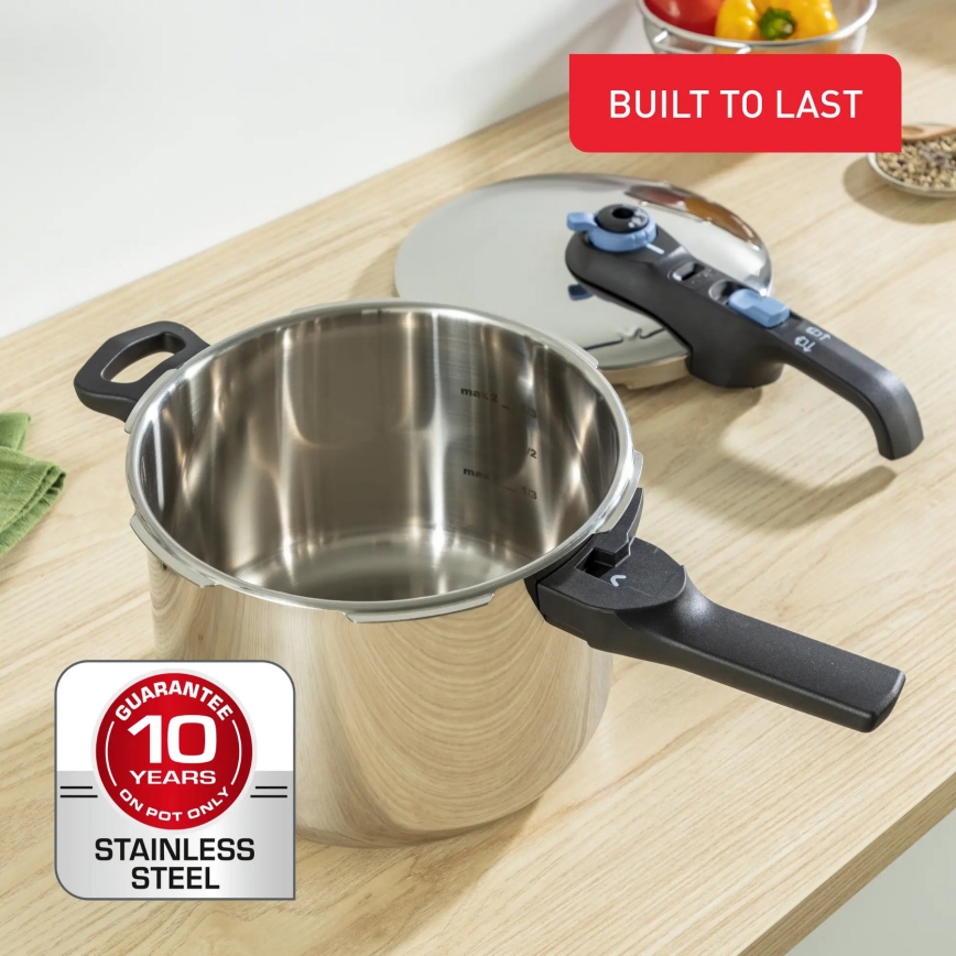 Tefal - Set di pentole a pressione 4/6 l SECURE TRENDY in acciaio inox