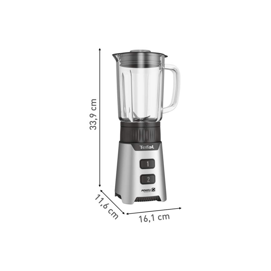 Tefal - Standmixer BLENDFORCE 400W/230V Edelstahl/schwarz