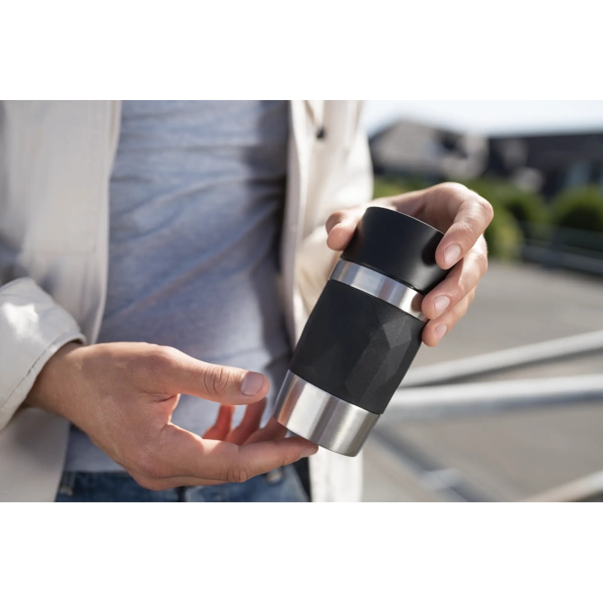 Tefal - Tazza termica 300 ml COMPACT MUG acciaio inossidabile/nero