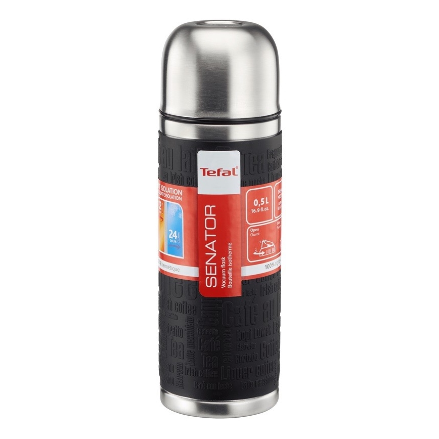 Tefal - Thermos con tazza 0,5 l SENATOR acciaio inossidabile/nero