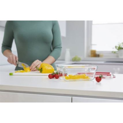 Tefal - Vorratsdose 0,85 l MSEAL GLASS rot/Glas