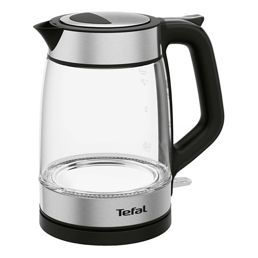 Tefal - Wasserkocher GLASS 1,7l 2200W/230V schwarz/Edelstahl