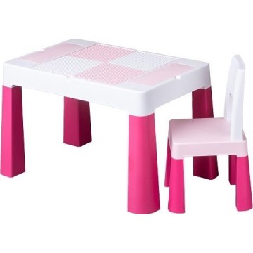 TEGA BABY - Ensemble table et chaise pour enfant rose/blanc