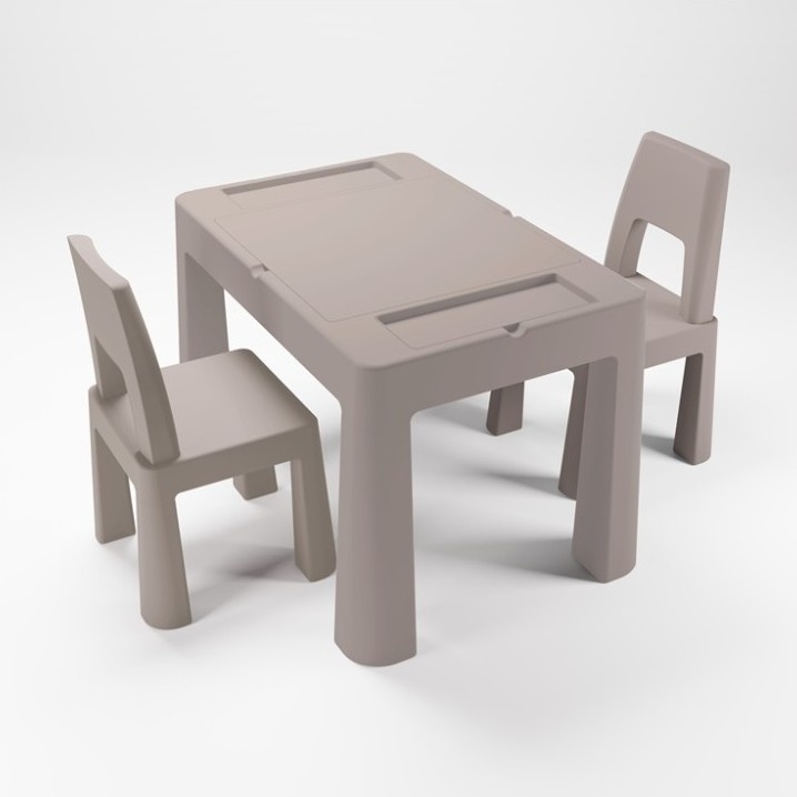 TEGA BABY - Set tavolino e sedie per bambini, taupe