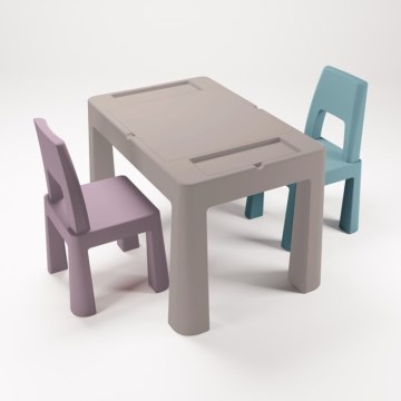 TEGA BABY - Table et chaises pour enfants taupe/violet/turquoise