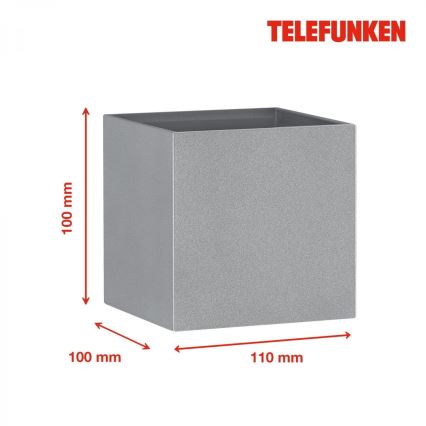 Telefunken 303404TF - Applique da esterno LED/7W/230V IP44 argento