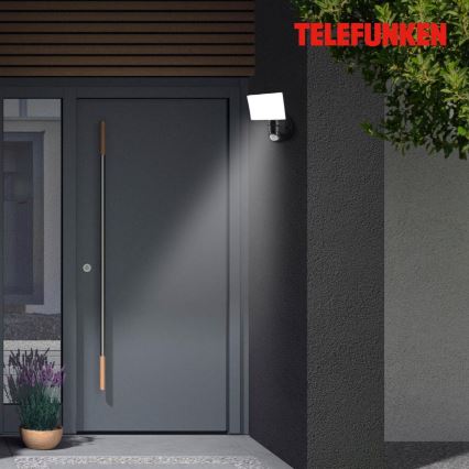 Telefunken 304305TF - Outdoor-LED-Wandleuchte mit Sensor LED/24W/230V IP44 schwarz