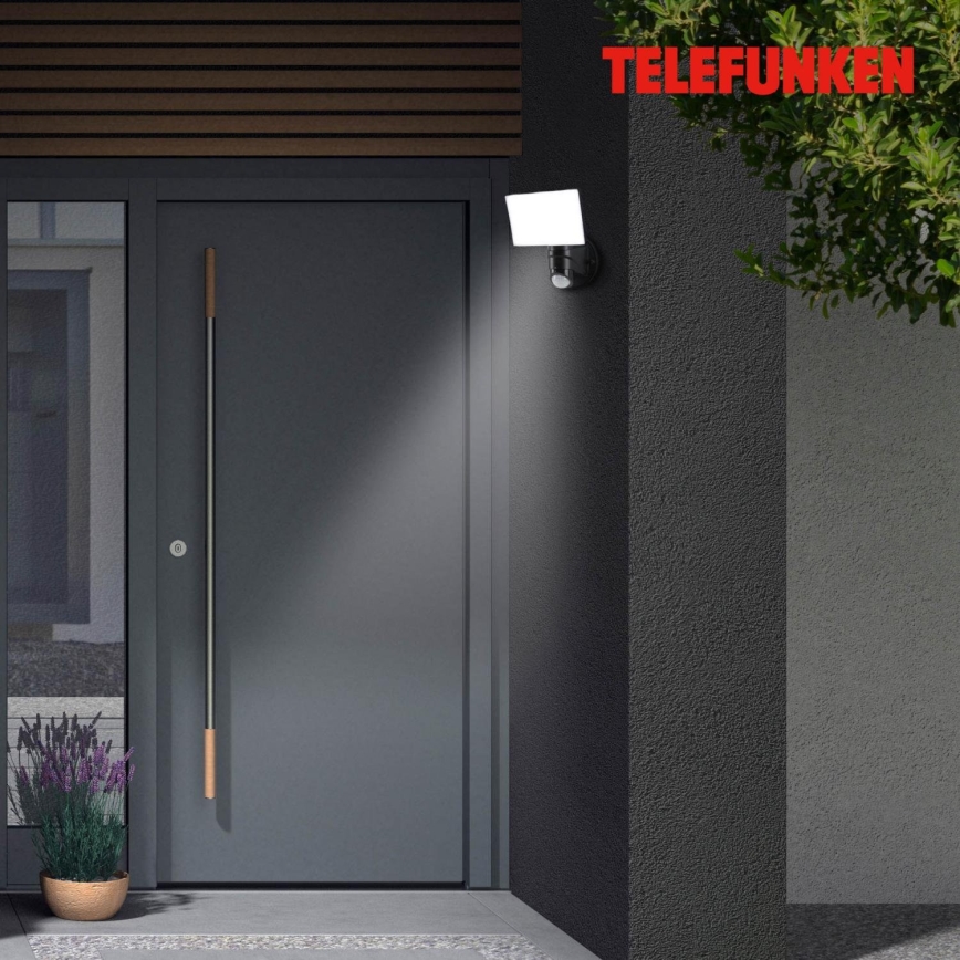 Telefunken 304305TF - Outdoor-LED-Wandleuchte mit Sensor LED/24W/230V IP44 schwarz