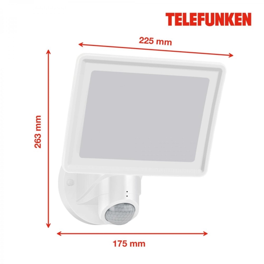 Telefunken 304406TF - LED-Wandstrahler mit Sensor für den Außenbereich LED/20W/230V IP44