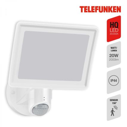 Telefunken 304406TF - Faretto LED da parete per esterni con sensore LED/20W/230V IP44