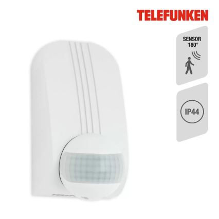 Telefunken 306506TF - Sensore di movimento da esterno 180° IP44 bianco