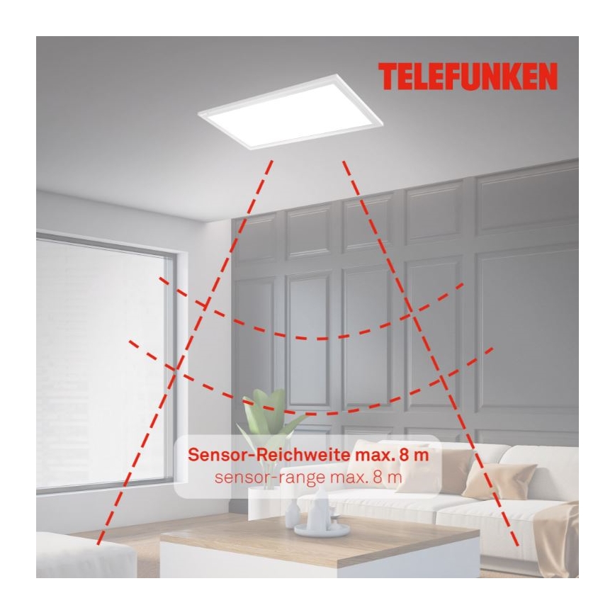Telefunken 308706TF - Plafonnier LED avec détecteur LED/36W/230V
