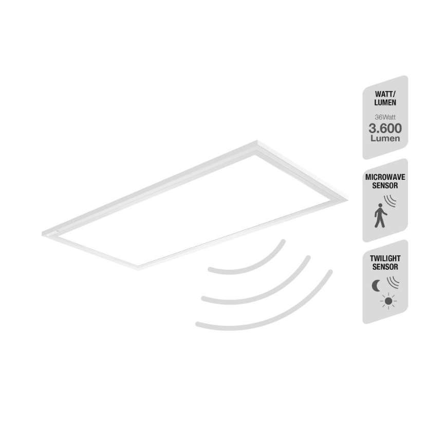 Telefunken 308706TF - Plafonnier LED avec détecteur LED/36W/230V