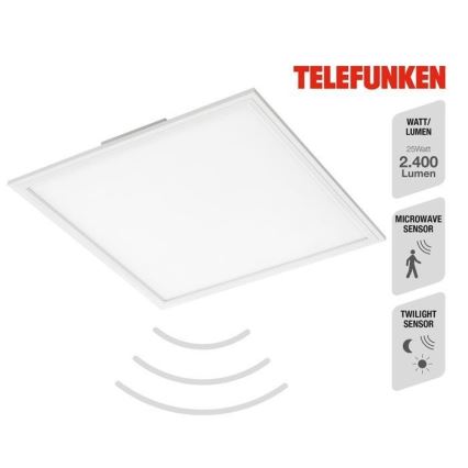 Telefunken 308806TF - Pannello a plafone LED con sensore LED/25W/230V 4000K