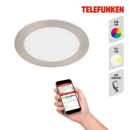 Telefunken 309402TF - LED RGBW Lampada da incasso dimmerabile per bagni LED/12W/230V 2700-6500K IP23 Wi-Fi Tuya