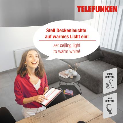 Telefunken 309406TF - Luminaire encastré dimmable LED RGBW FRAME LED/12W/230V 2700-6500K Wi-Fi Tuya blanc