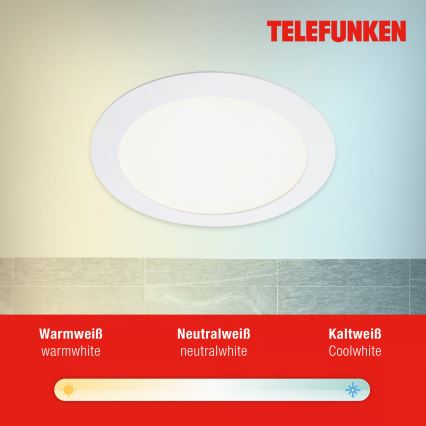 Telefunken 309406TF - Luminaire encastré dimmable LED RGBW FRAME LED/12W/230V 2700-6500K Wi-Fi Tuya blanc